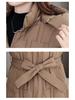 Women's Korean Style Waist-Hugging Cotton Coat with Detachable Hood - Mid-Length, Loose, Slimming, Cold-Proof Winter Outerwear