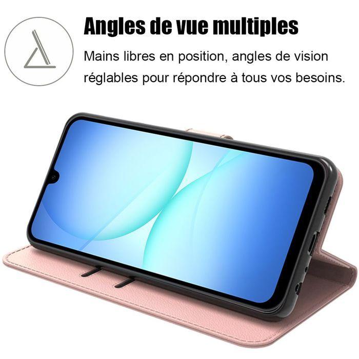 Coque de Protection - BOOLING - Samsung Galaxy A17 4G/5G - Synthécuir Anti-Rayure Rose - 2 Vitres