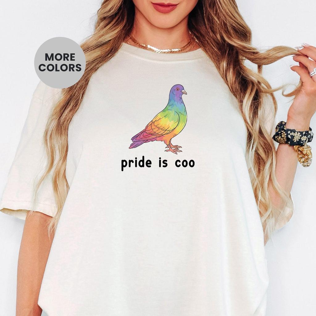 Pride Is Coo Pigeon Shirt and kids shirt, Funny LGBTQ Pride Month Comfort Colors Tee, LGBT Ally