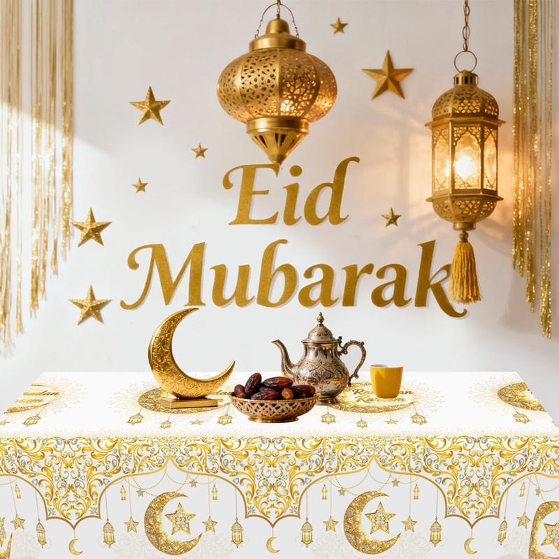 Ramadan Decor Tablecloth EID Mubarak Decor For Home 2026 Ramadan Kareem Islamic Muslim Party Eid Al Adha Gifts Happy Eid Al Fitr