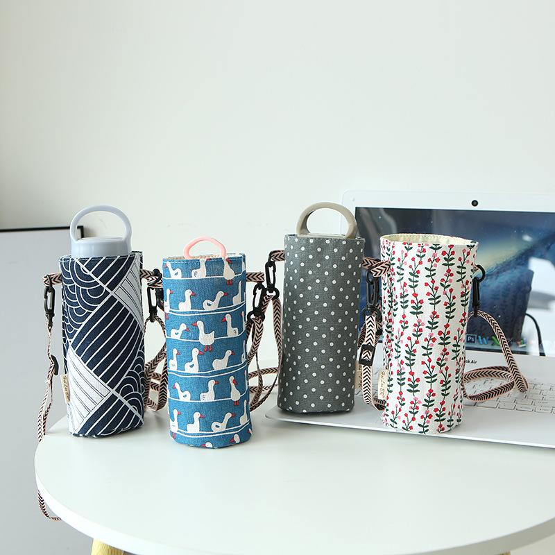 Portable Water Bottle Bag Insulated Crossbody Water Bottle Carrier Bag Holders Travel Sports Camping