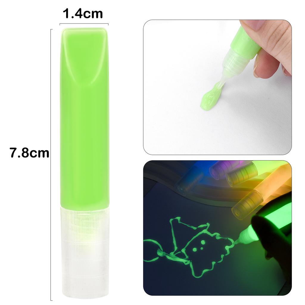 6ml Light Fluorescent Luminous Paint Epoxy Resin Pigment Glow In Dark Acrylic Paints For DIY Party Makeup Decoration Supplies