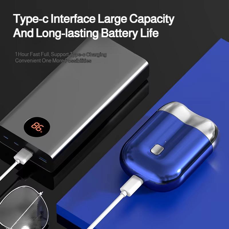 Portable Electric Razor Men's Usb Rechargeable Razor Washable Double Head Mini Shaving Razor Suitbale for Daily&travel Use