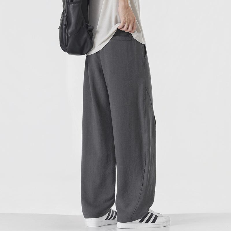 Einfache lässige weite Hosen Herren Frühling und Sommer Neu Locker Gerade Vielseitig Leinenhosen Herren