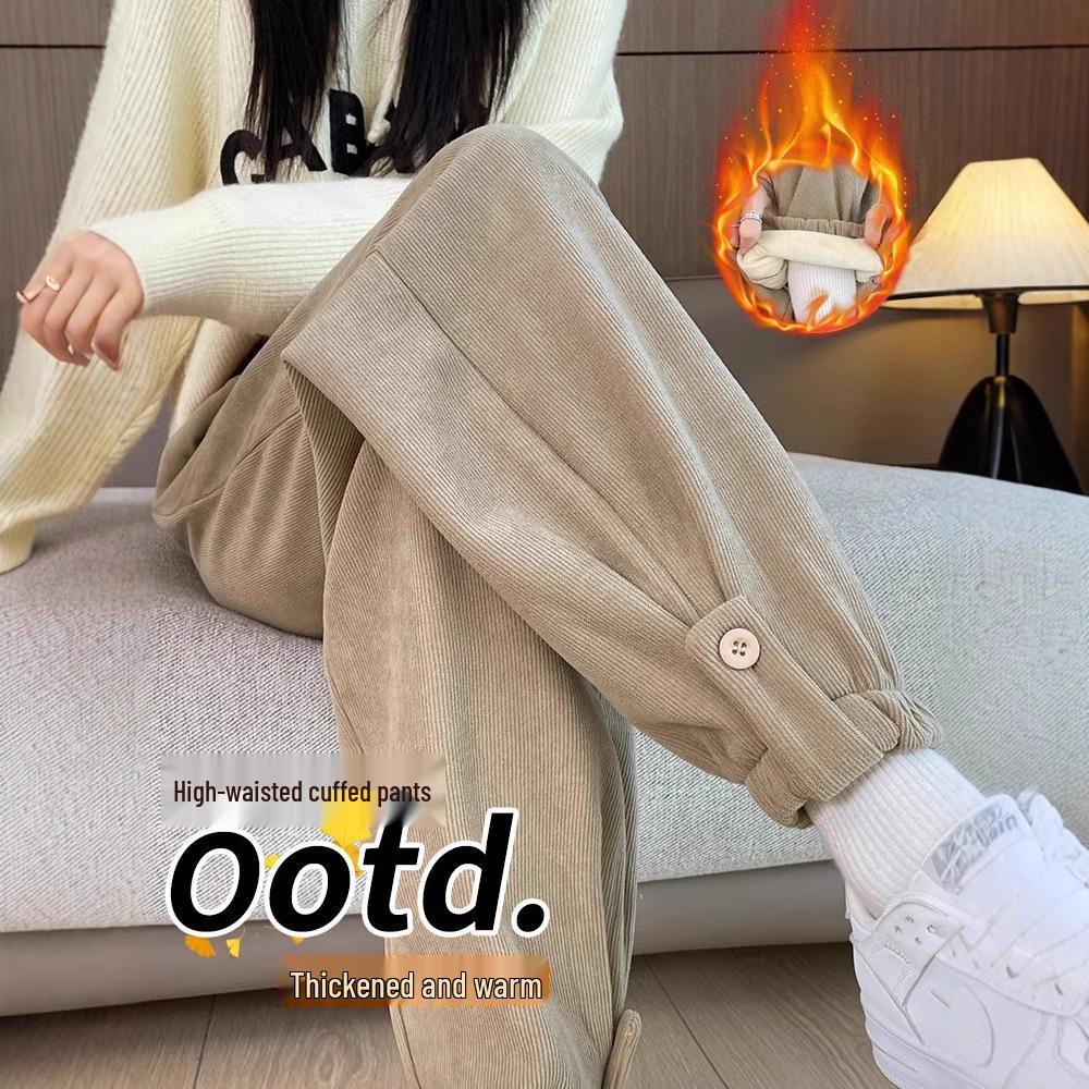 

Women s Fleece-lined High-waisted Harem Sweatpants 2XL (131-145 lbs)
