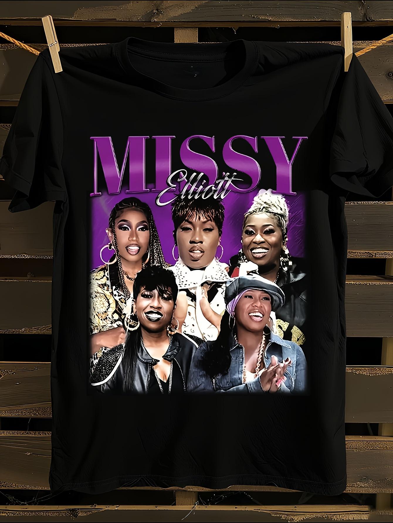 90s Vintage Missy Elliott Iconic Logo and Song Lyrics T-s... L