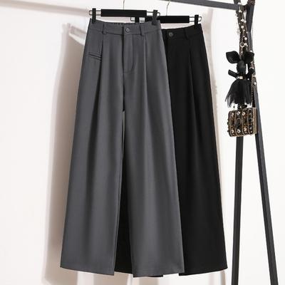 DIMANAF 2024 Plus Size New Spring Long Pants Women Elastic Design Loose High Waist Vintage Solid Loose Casual Basic Style Trousers Wide Leg Pants 5XL