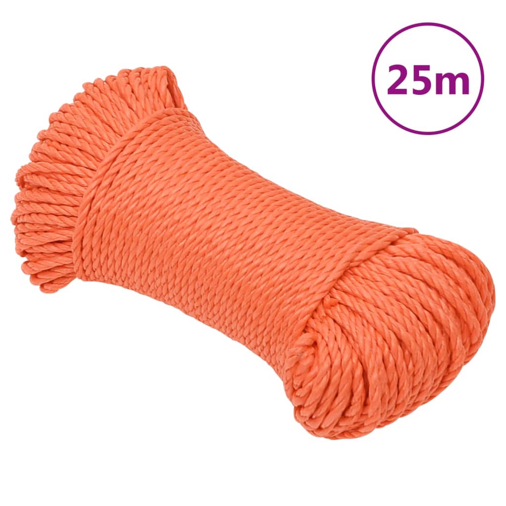 Vidaxl Linka Robocza, Pomarańczowa, 8 Mm, 25 M, Polipropylen