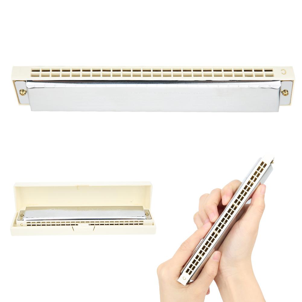Professional Mouthorgan Harmonica Diatonic Harp C Key Stainless Steel Cover Plate 24‑Hole