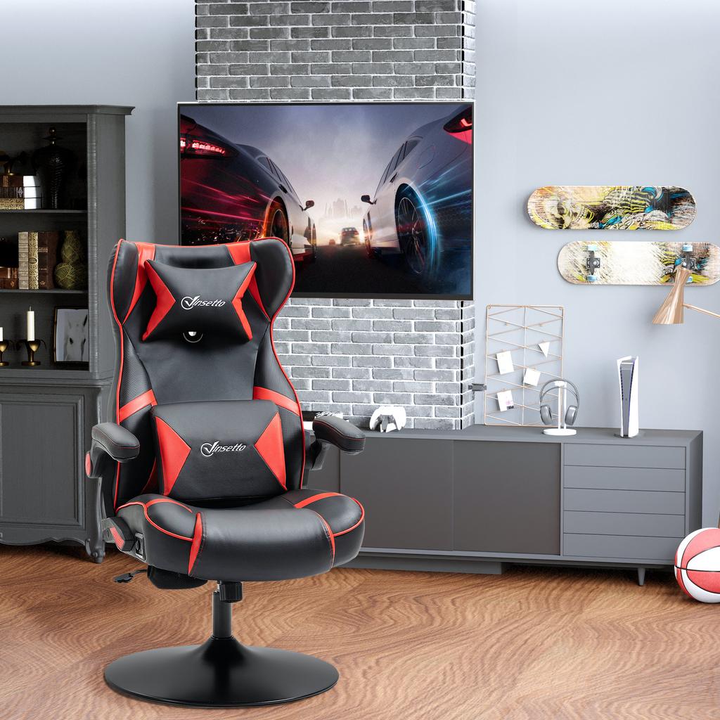 Gaming Chair, Gaming Seat, Integrated Speakers, Reclining Backrest, Black+Red, 69 X 73 X 118cm