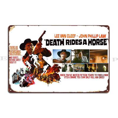 Tod reitet ein Pferd Klassischer Western 1967 Metallschild Wohnzimmer Wohnzimmer Charakter Lustig Retro Blechschild Poster