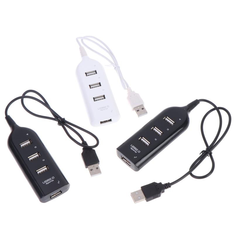 4 Port USB 2.0 Hub Splitter High Speed Data Transfer Adapter 1/2/3Pcs for Gaming Laptop Desktop PC Peripheral Connection