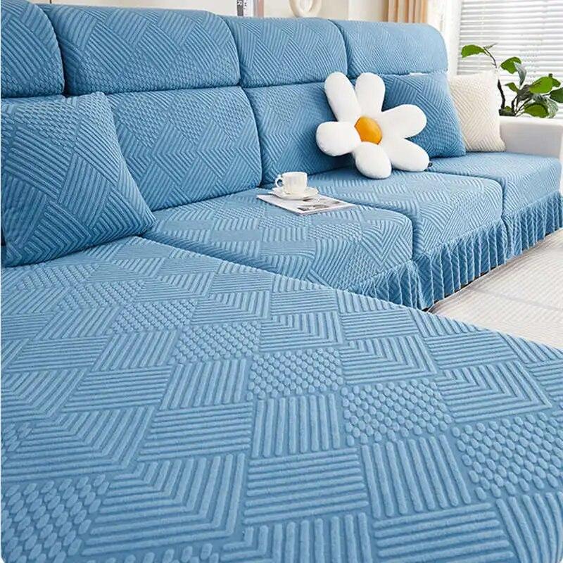 

Домашний диван, матрас с юбкой, нескользящий жаккардовый флисовый диван, подушка, чехол для шезлонга, чехлы для дивана Enlarge Size-4Seater