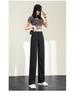 Women's High-Waist Gray Wide-Leg Dress Pants - Spring/Autumn 2024 Collection
