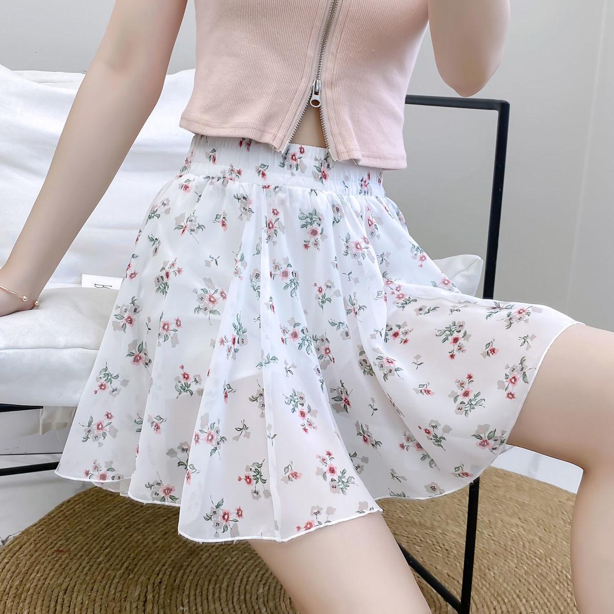 Летняя универсальная шифоновая юбка с цветочным принтом — фото 13