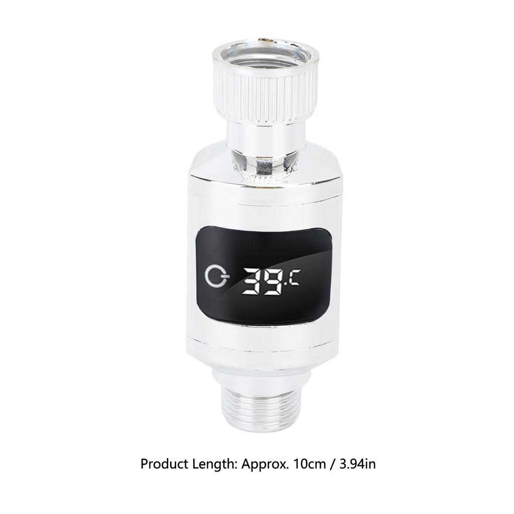 Shower Thermometer Waterproof LED Digital Display Faucet Water Temperature Monitor with 1/2 Inch Nut for Home Bathroom Bathtub