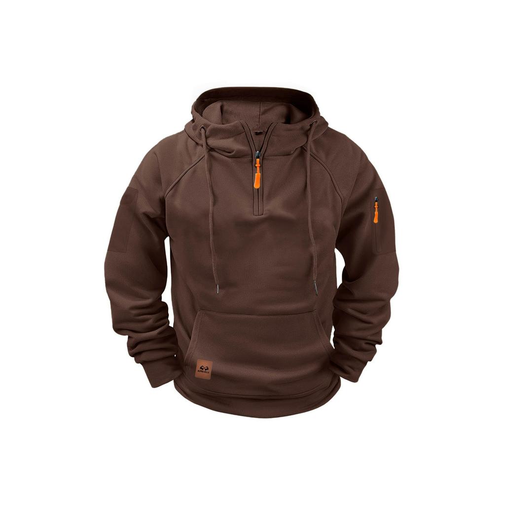 Spring and Autumn Men's Sweater Hoodie Zipper Multi-pocket Pullover Sports Casual Sweater