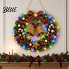 Indoor Christmas Wall Wreath 3D Pearl Hanging Acrylic Faux Art DIY Kit Lighted Beaded Craft