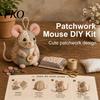 Maus Plüschtier DIY Patchwork Nähset, Handarbeits-Set mit Blumenstoff, Füllmaterial & Stofftier-Bausatz Knöpfe, Niedliche Dekoration für Anfänger