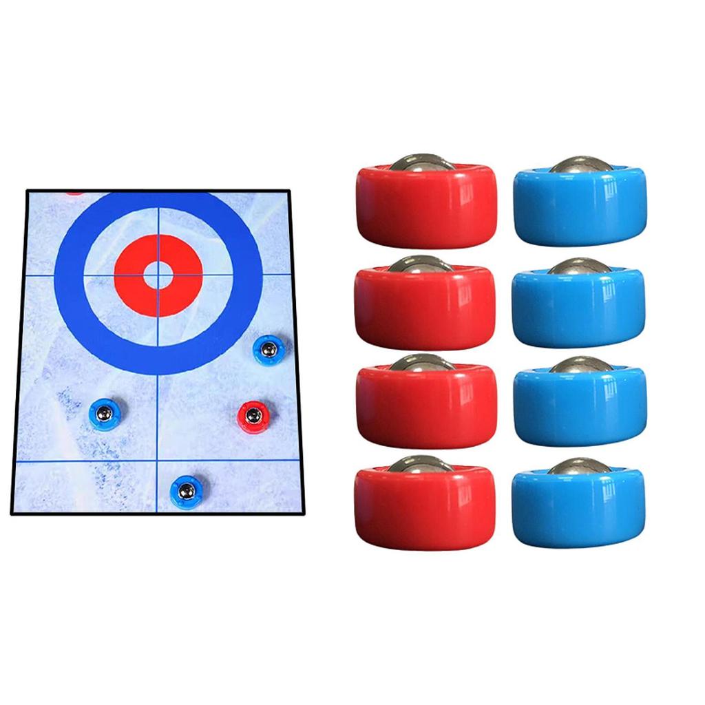 8 Pieces Shuffleboard Pucks Rollers Set for Kids Adults Tabletop Sports Game
