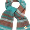 GRAVER [UNISEX] Flower Dot Embroidery Bold Check Muffler_Emerald