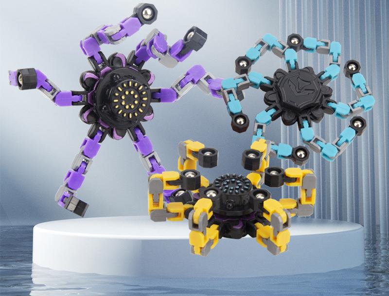 Dziecięce odkształcalne zabawki łańcuszkowe Fidget Spinner dla dzieci Spinner ręczny na opór Zabawki do rozładowania stresu Prezent dla dorosłych