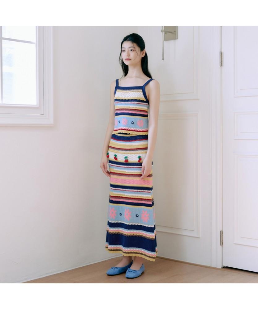 THURSDAY ISLAND Flower Jacquard Knit Skirt_T264Msk942W