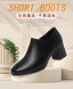 Fashion Casual Spring and Autumn Shoes Single Shoes Deep Heel Women's Shoes Women's Leather Shoes Square Head