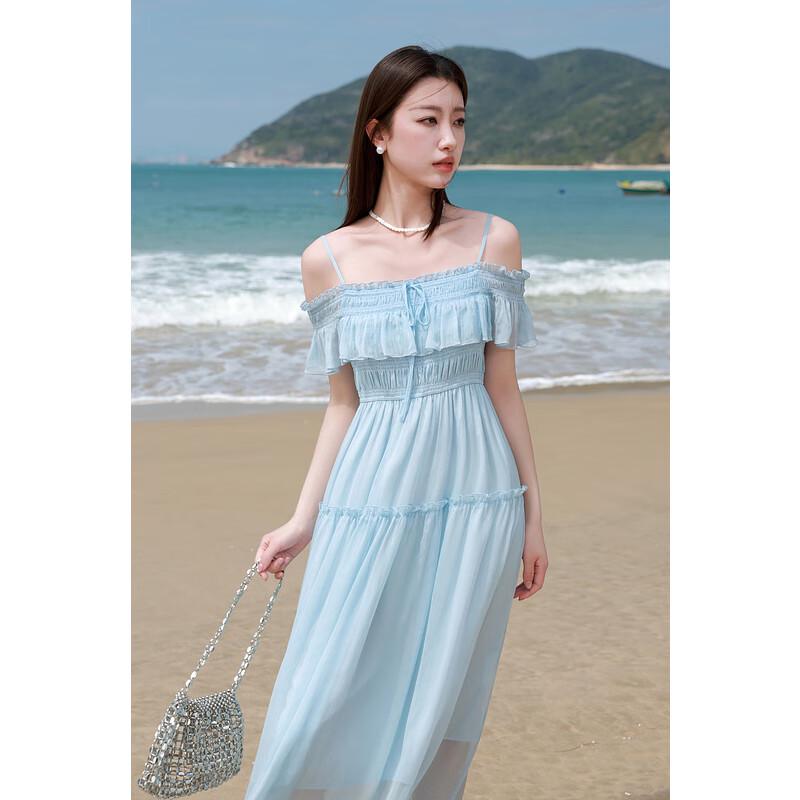 

Sancai 2025 Summer Plus Size Bardot Strap A-line Dress XL (170/96B)