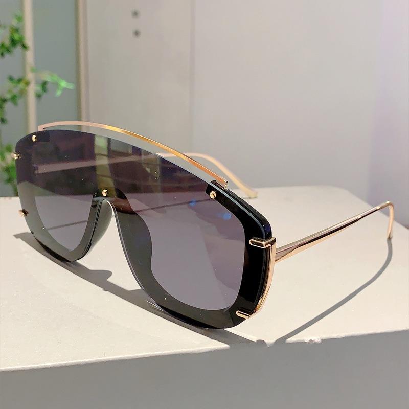 Oversized Monoblock Sunglasses  New Fashion Gradient Outdoor Shades Women Ins Trendy Luxury Brand Design Sun Glasses