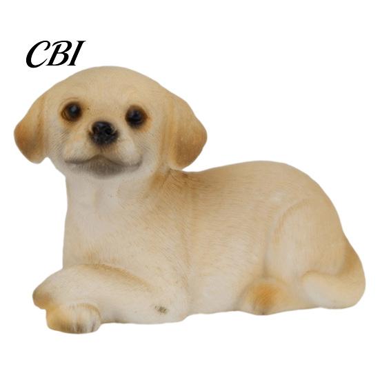 Decorative Resin Statues Cute Puppy Figurine, Ornament for Desk And Car Decor, Small Garden Realistic Dog Figurines, Miniature Animal Statue