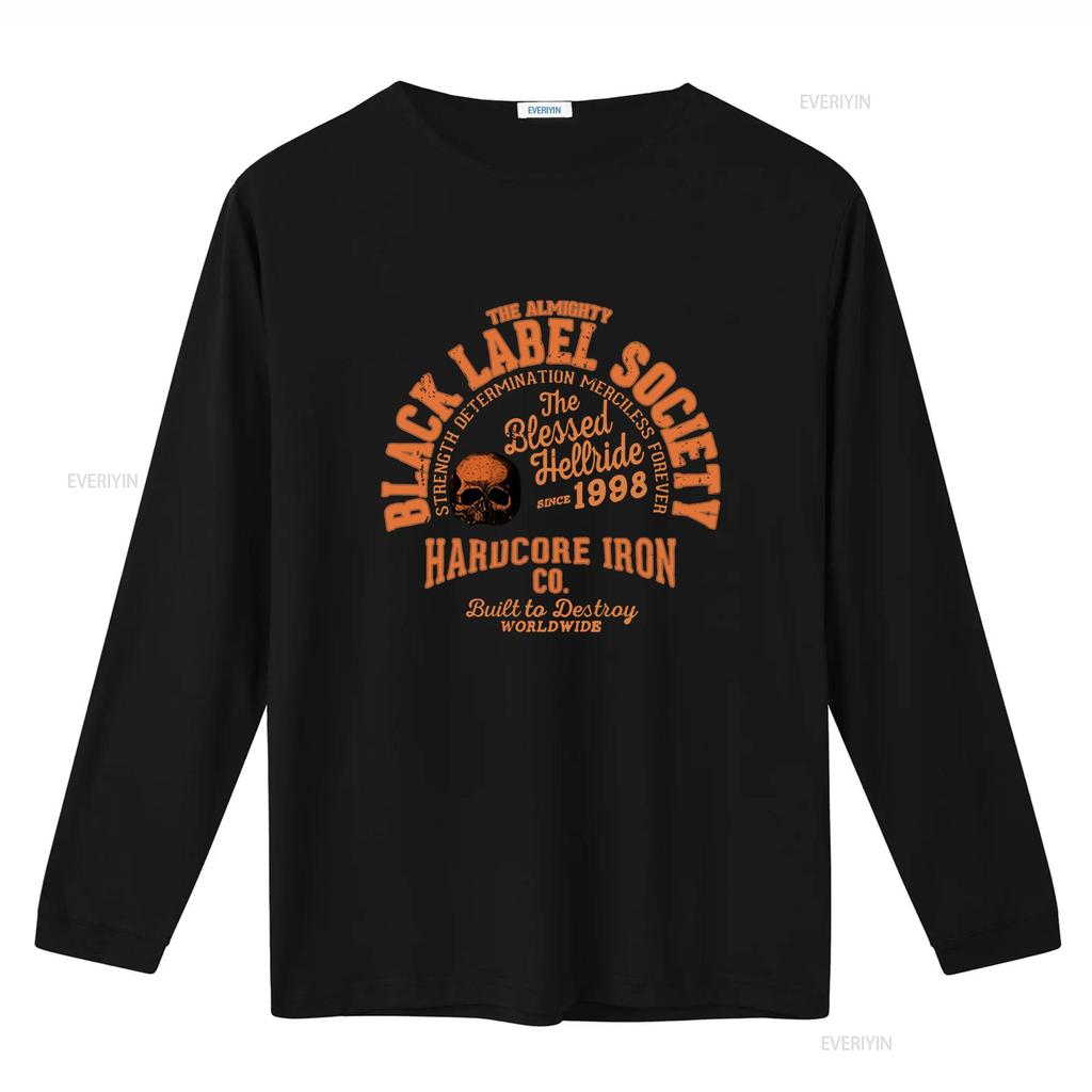 T-shirt Black Label Society Hardcore Hellride stampa posteriore vintage Lavata Traspirante Comoda Leggermente Unisex streetwear