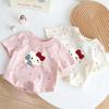 Girls Summer Short Sleeve T Shirt Cute Cartoon Polka Dot Print Breathable Casual Trendy Top