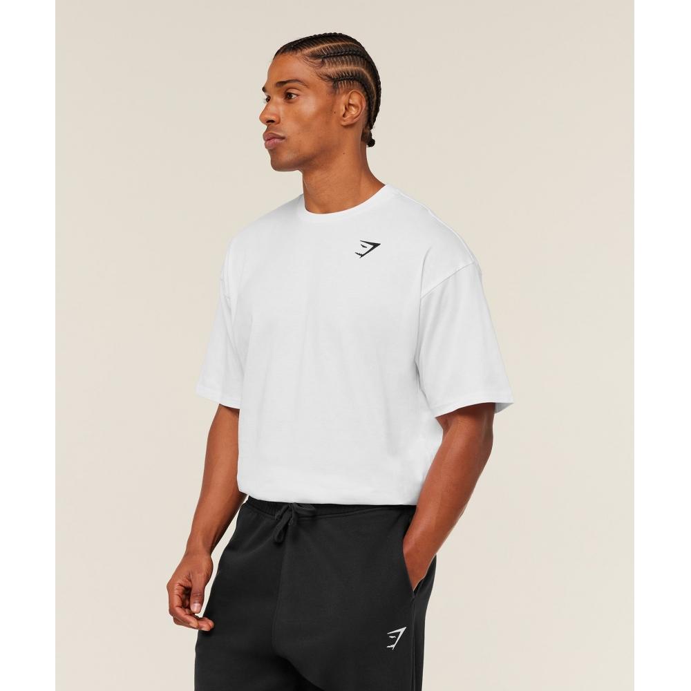 Gymshark CresT Oversized T shirT Gs whiTe A4c5a Wb57