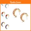 Glass Vibrant Gem Stud Earrings With Modern Geometric Shapes For Wear Daily