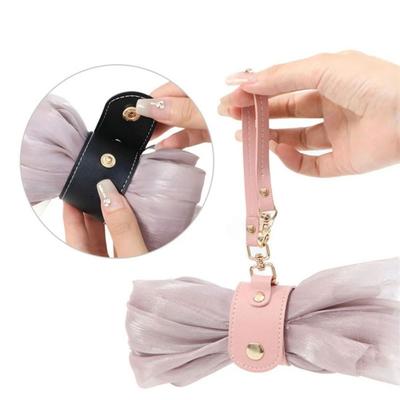 Hat Strap PU Leather Keychain Detachable Portable Clasp Strap Keychain Bag Scarf Hanging Holder Travel Hat Clip Hat Accessory