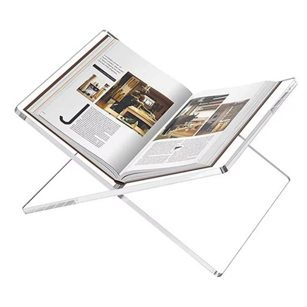 Transparent/Black Book Display Stand Acrylic Open Book Holder Cookbook Stand Bible