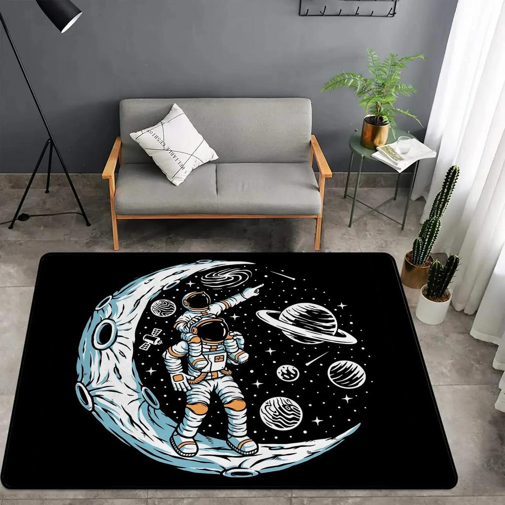 Cartoon Space Astronaut Carpet Living Room Bedroom Carpet Large Area Rugs for Home Decoration Abstract Non-slip Sofa Mats