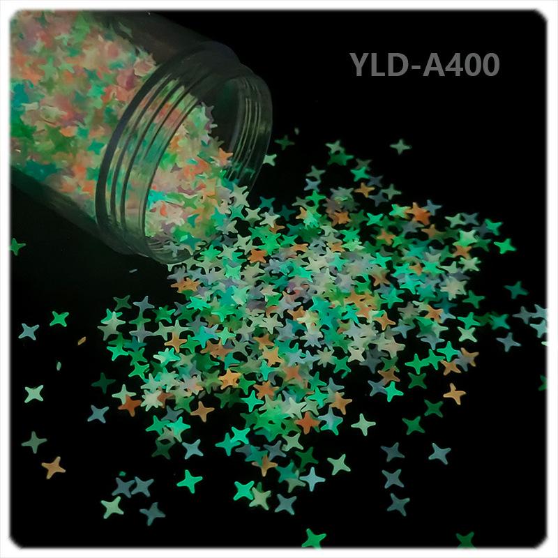 YALEDUO Luminous 4MM Cross Star Sequins, Eight Color Options, Long-Lasting Four-Pointed Star Design