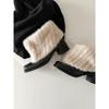 Stylish niche personalized warm snow boots women's French square head thick heel plush winter plush cotton boots
