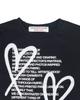 THEMUSEUMVISITOR Crop Heart Printed T-Shirts (Black)