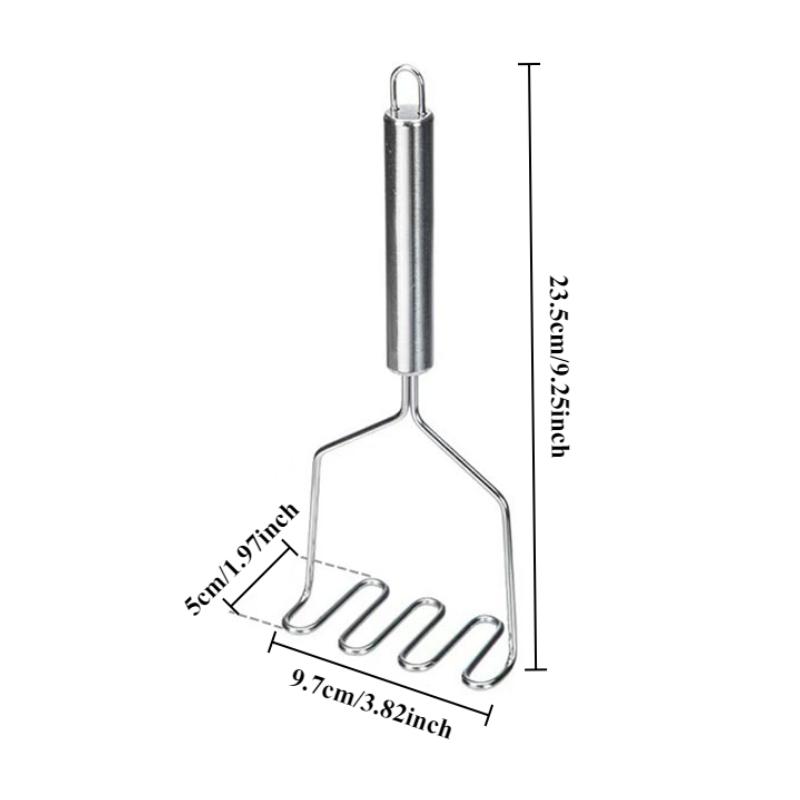 Wave-shaped Stainless Steel Potato Masher Kitchen Tool Potato Presser Crusher for Mashing Potatoes Food Crusher