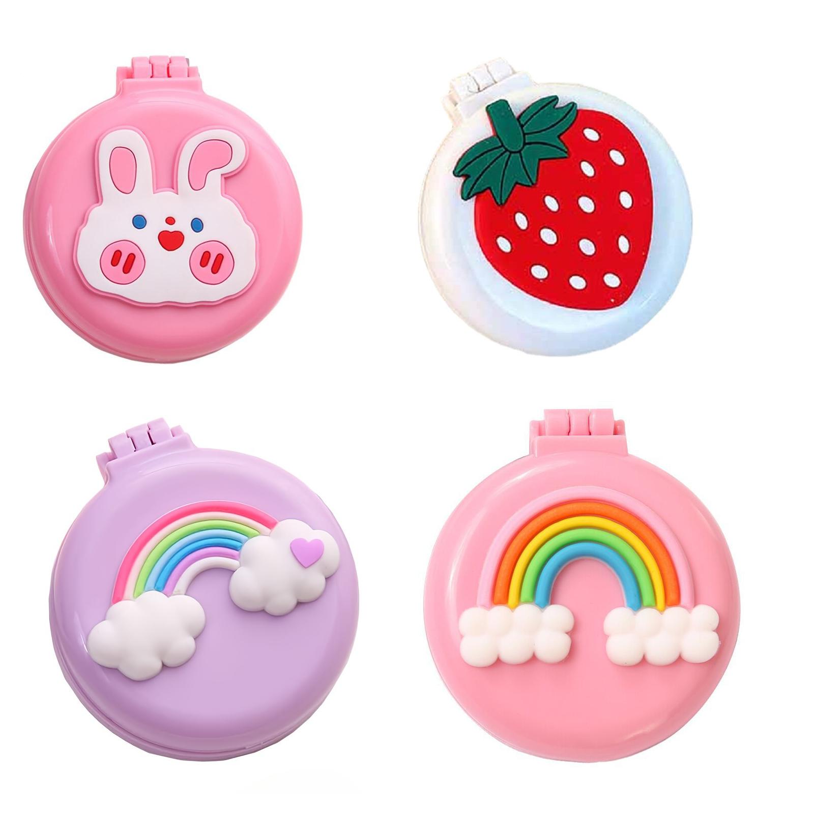 

Милая складная мини-карманная расческа для волос с зеркалом для женщин и девочек, круглая щетка для волос, компактная дорожная массажная расческа для волос