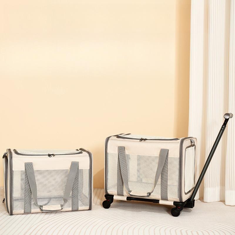 Large-capacity Pet Trolley Case Cat Bag Carriers Breathable Pet Bag Pet Carriers for Cat Easy Interaction Oxford Cat Bags