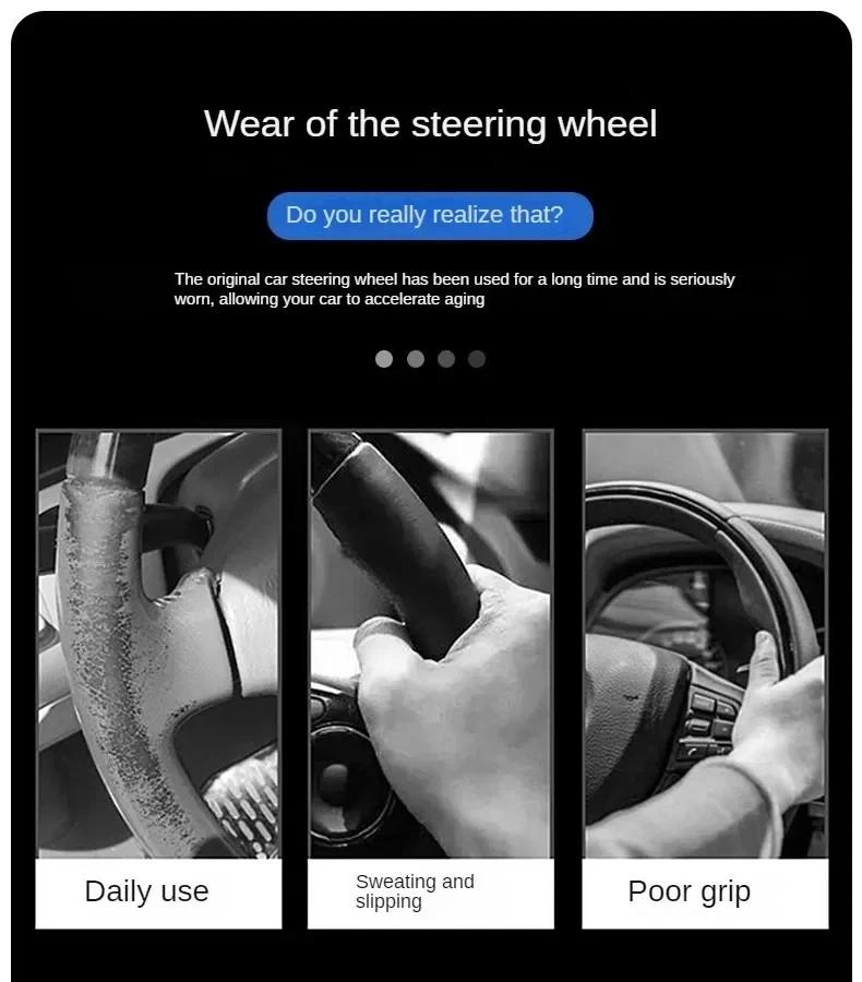 For AITO M9 2026 M7 M8 Anti-slip Leather Car Steering Wheel Cover Interior Accessories Breathable Handle Decor Covers