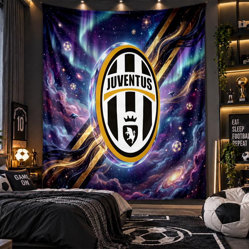 Arazzo da Appendere a Parete Tessuto Stampato Juventus FC per Soggiorno Camera da Letto Decorazione per la Casa