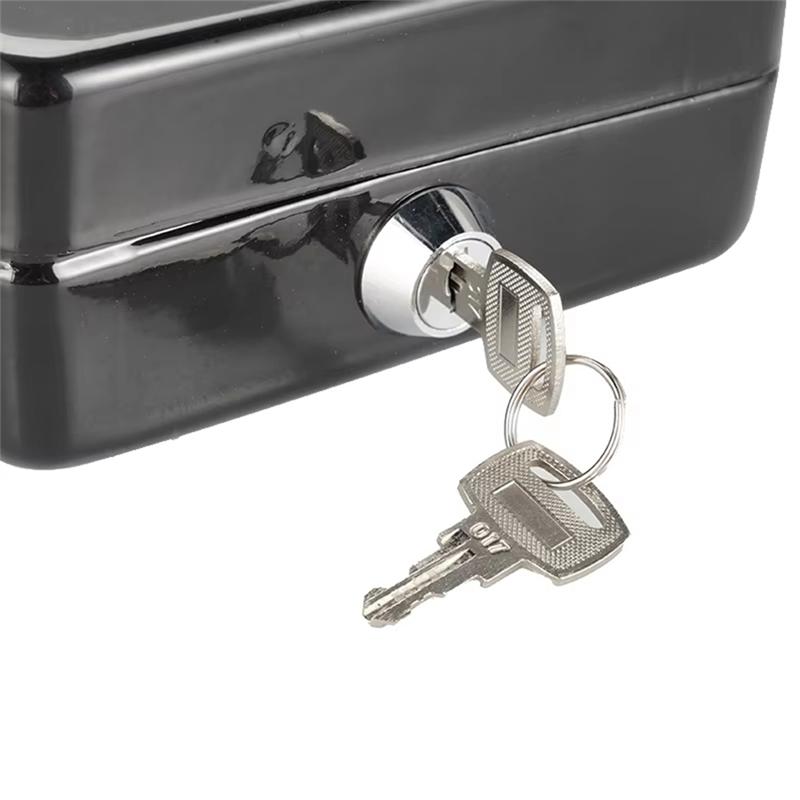 A25F-Metal For Coin Bank Lock Box Cash Box Mini Safe Money Bank Security Box With Key Sturdy Cash Portable For Coin Collection