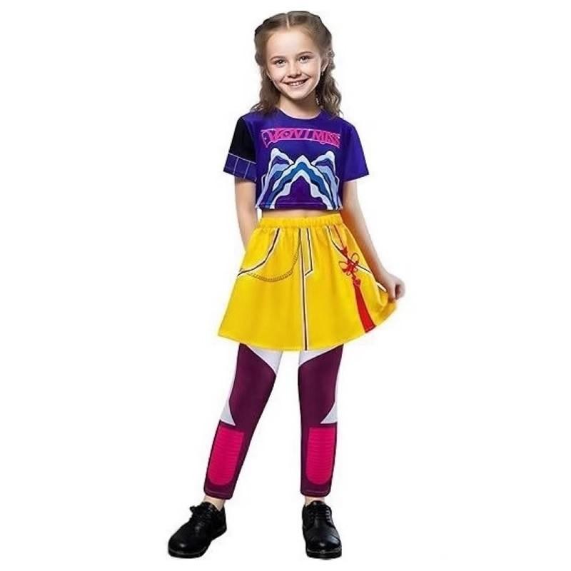 Halloween Children's Costume Witch Girl Group Korean Wave Superstar Lumio Zimila Movie Clothes Short Sleeve Printed