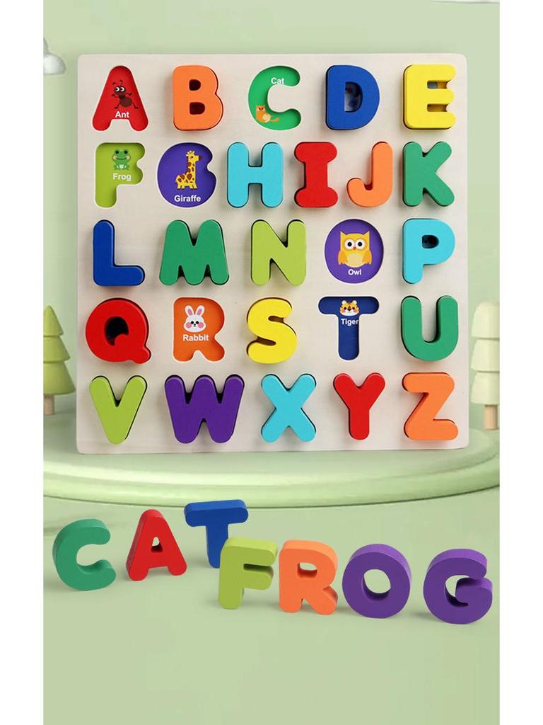 Verdicktes Holz-Buchstaben- und Zahlen-Erkennungs-Puzzle für Kinder