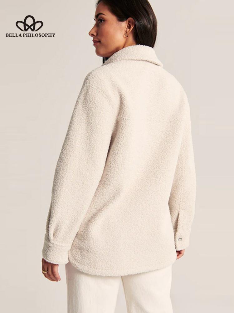 Женское осенне-зимнее универсальное модное толстое пальто с длинным рукавом — фото 4